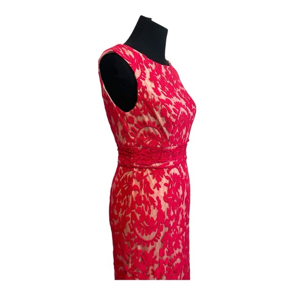Adrianna Papell Red Lace Sheath Dress NWT - Picture 6 of 11